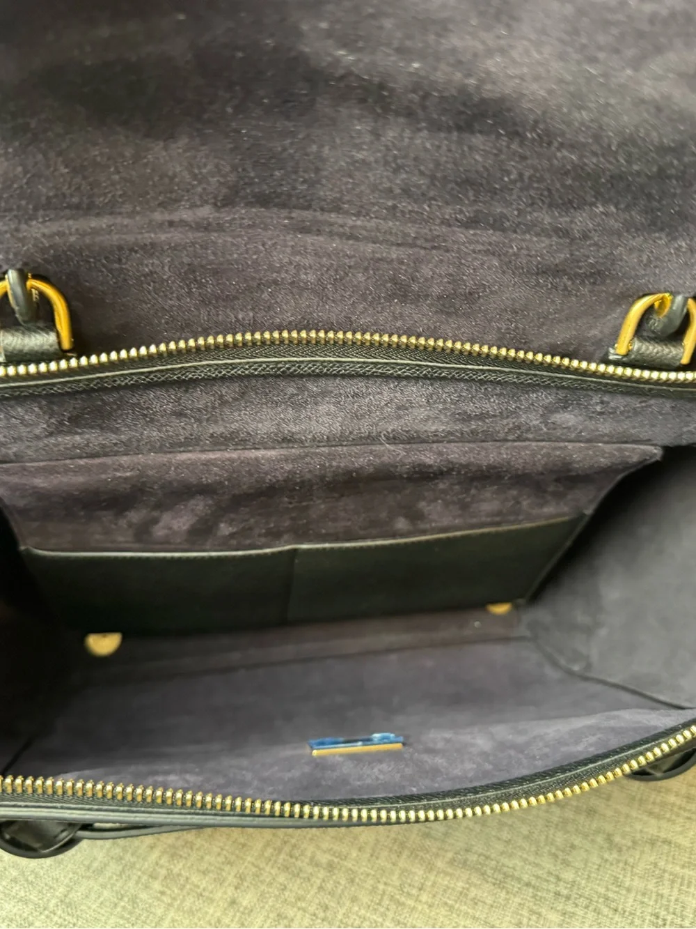 Celine Black Leather Satchel with Top Handle